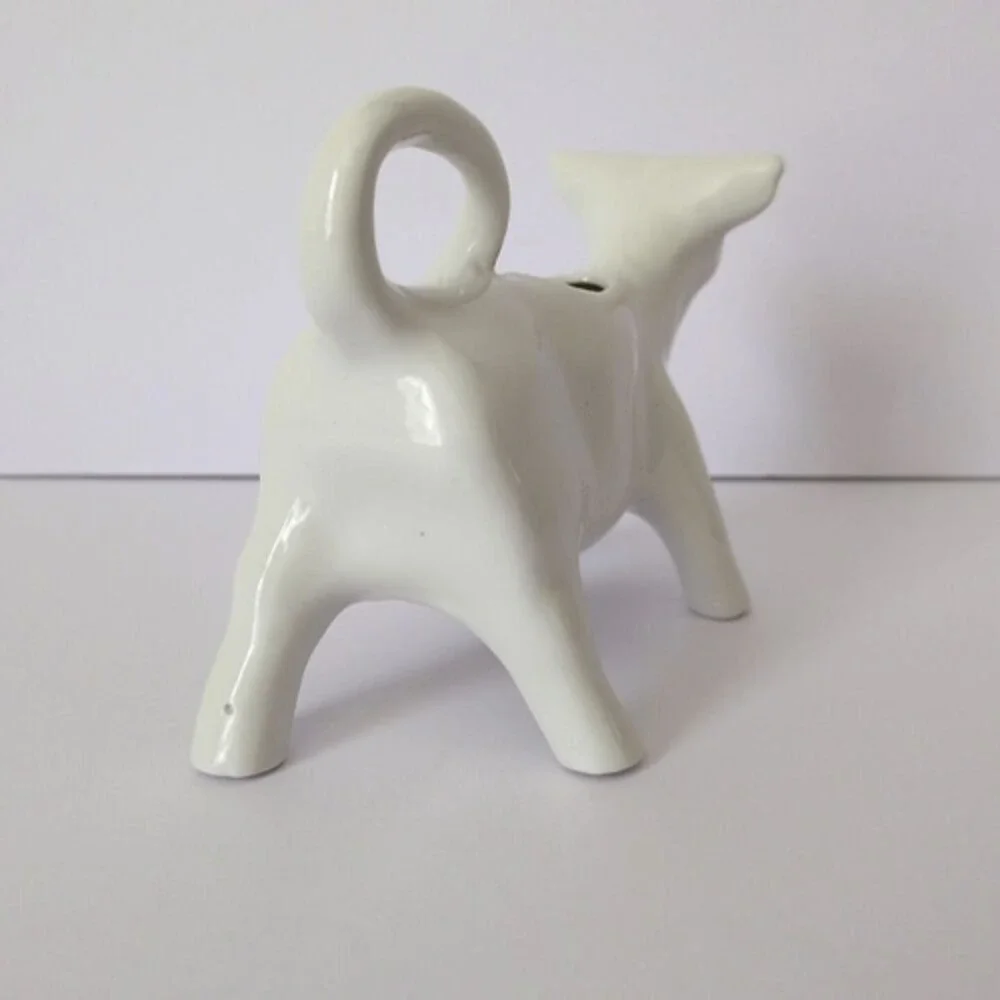Porcelain‎ Cow Creamer White 4 oz Pitcher